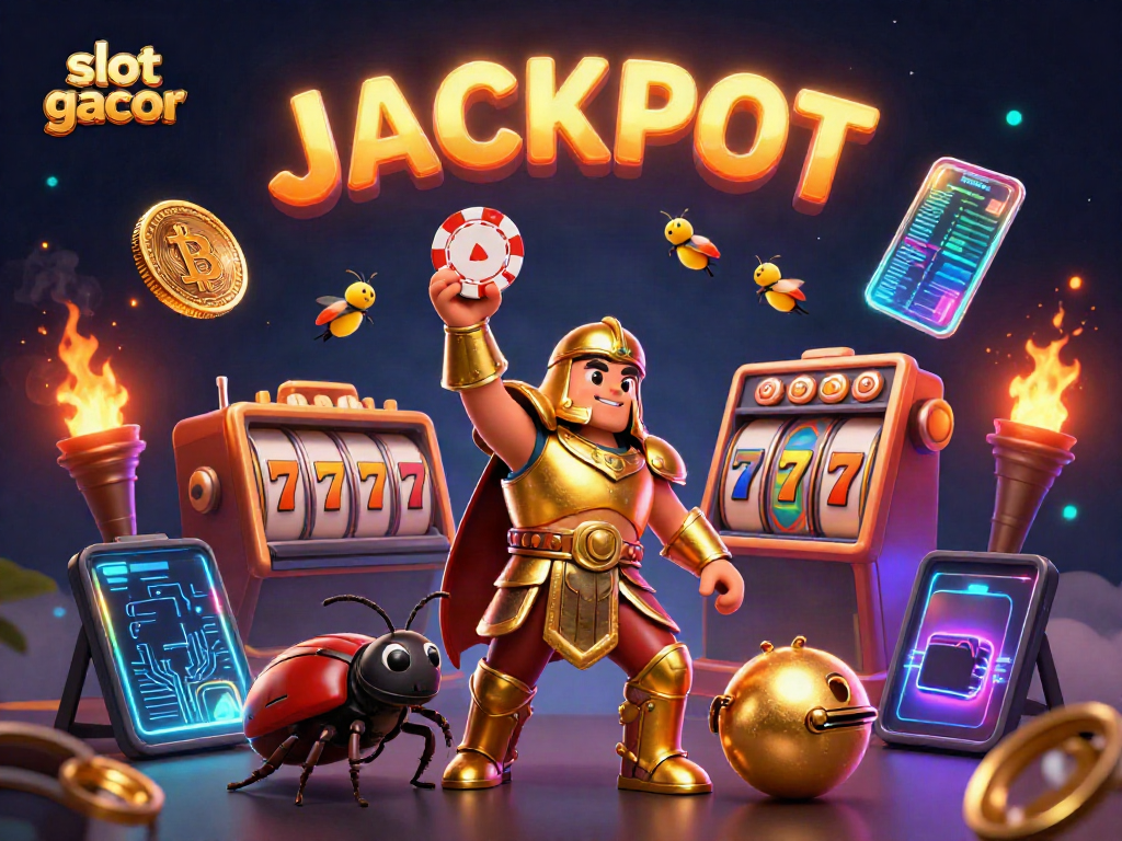 Experience the thrill with slot gacor's lively jackpot scene featuring colorful characters and vibrant game elements.