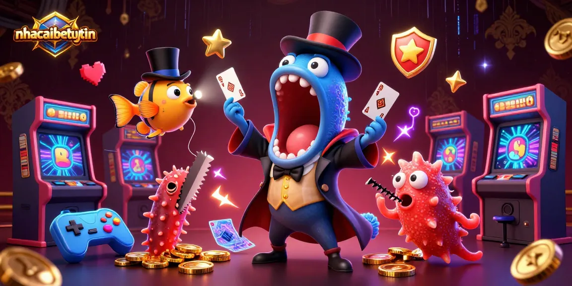 Experience the magic of nhacaibetuytin as deep-sea creatures reveal their card tricks in a vibrant casino setting.