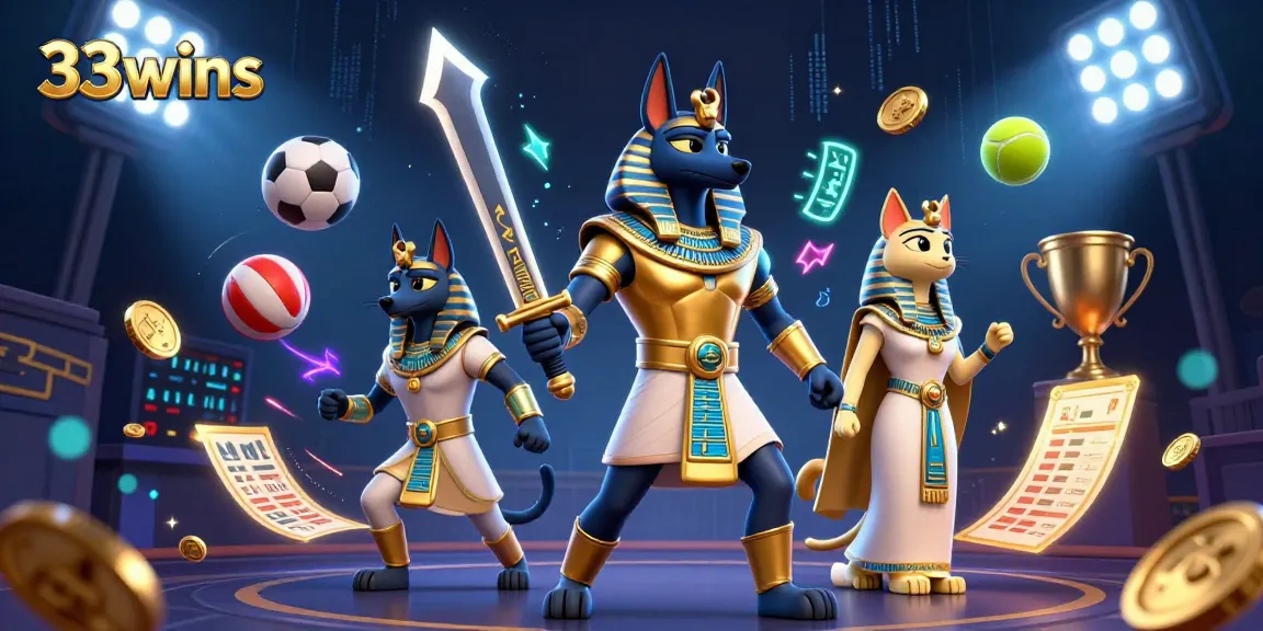 Engage with the 33wins experience through captivating gambling elements in a dynamic scene.