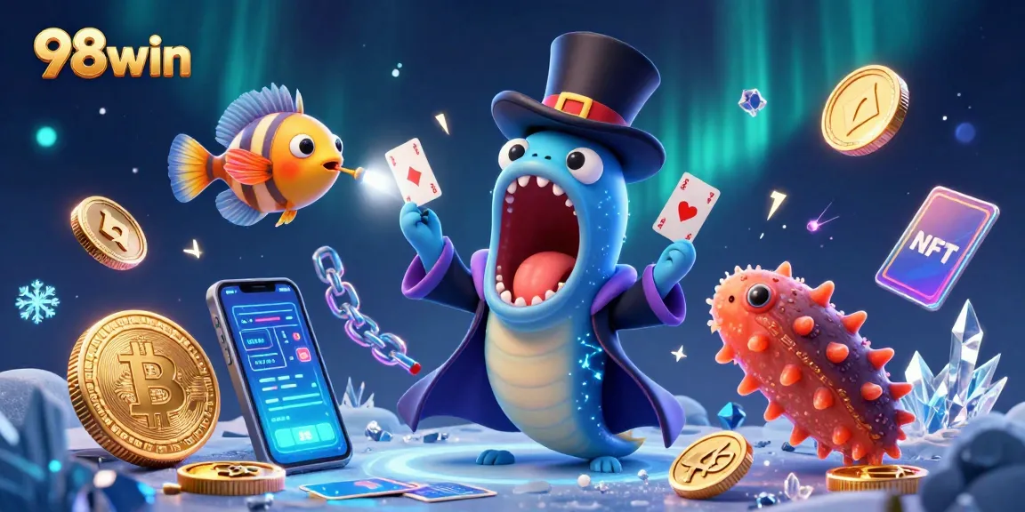 Experience exciting gameplay at 98win with engaging gambling characters and vibrant casino elements.