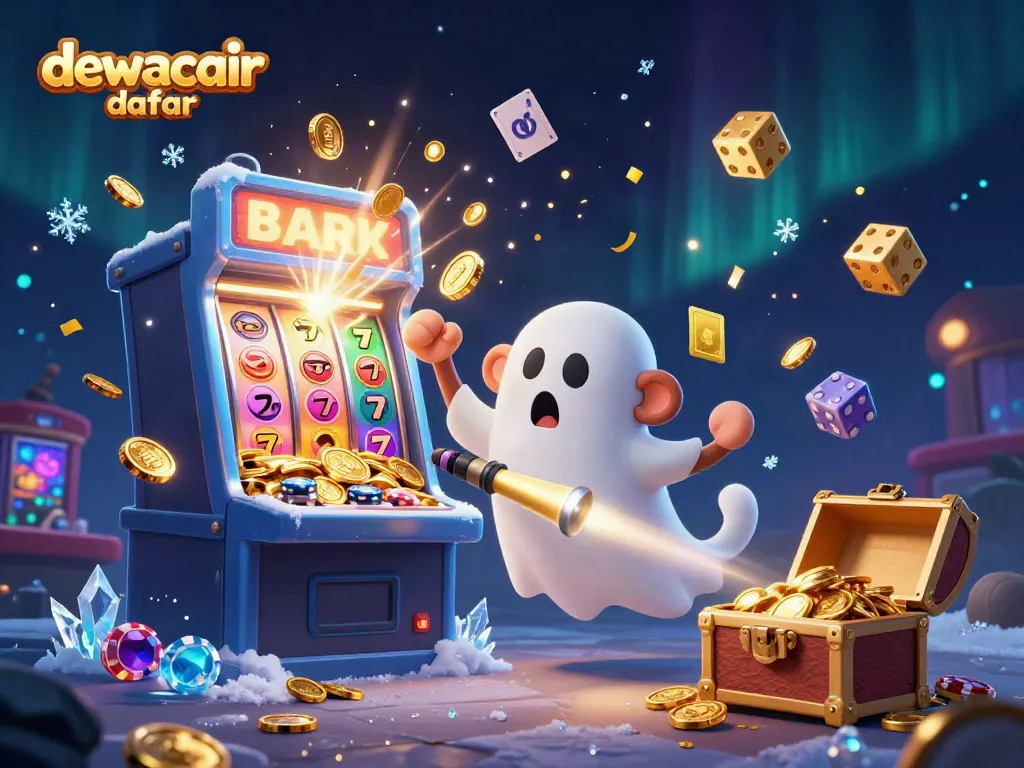 Engage with dewacair daftar featuring vibrant characters in a dynamic haunted casino scene with a jackpot theme.