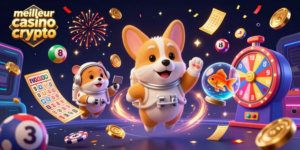 Profitez des meilleurs casinos crypto avec une scène dynamique de jeux et célébrations.