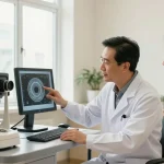 Patient consultation at SNU Eye Clinic highlighting personalized care in eye health with expert doctor.