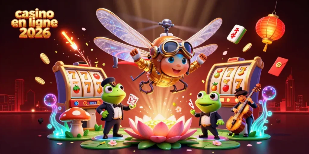 Vivez l'expérience des jeux de casino en ligne 2026 avec des héros animés et des éléments captivants.
